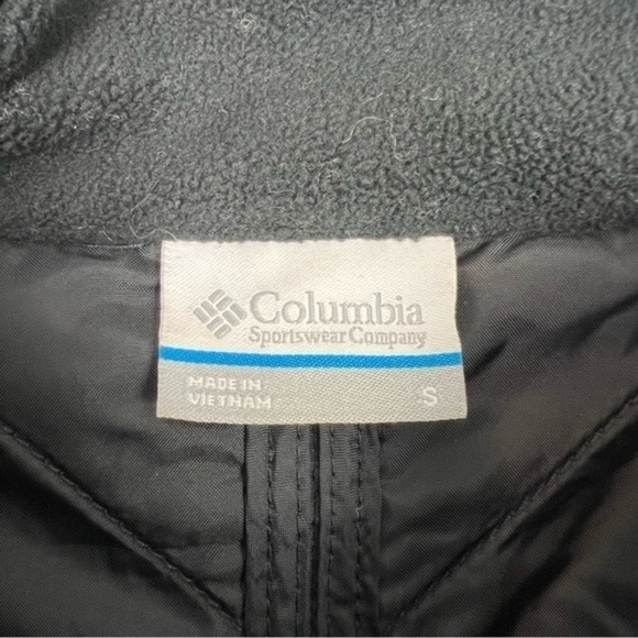 Columbia Mix Quilted Fleece Vest Black Collared Full Zip womens size small - Picture 4 of 11